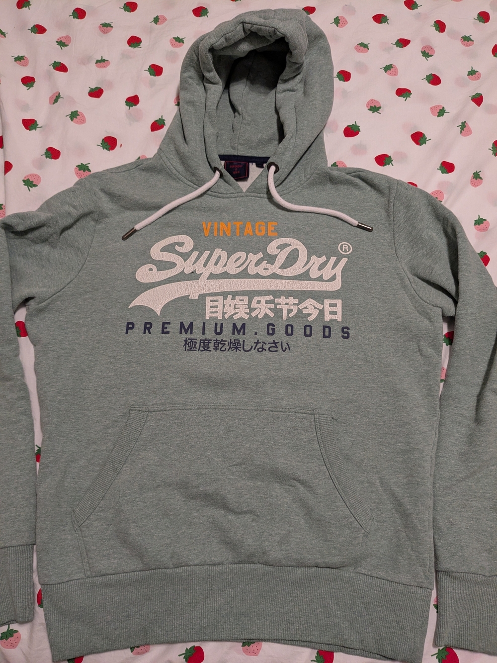 Superdry Vintage Logo Tri Hoodie Mint Green Size Large